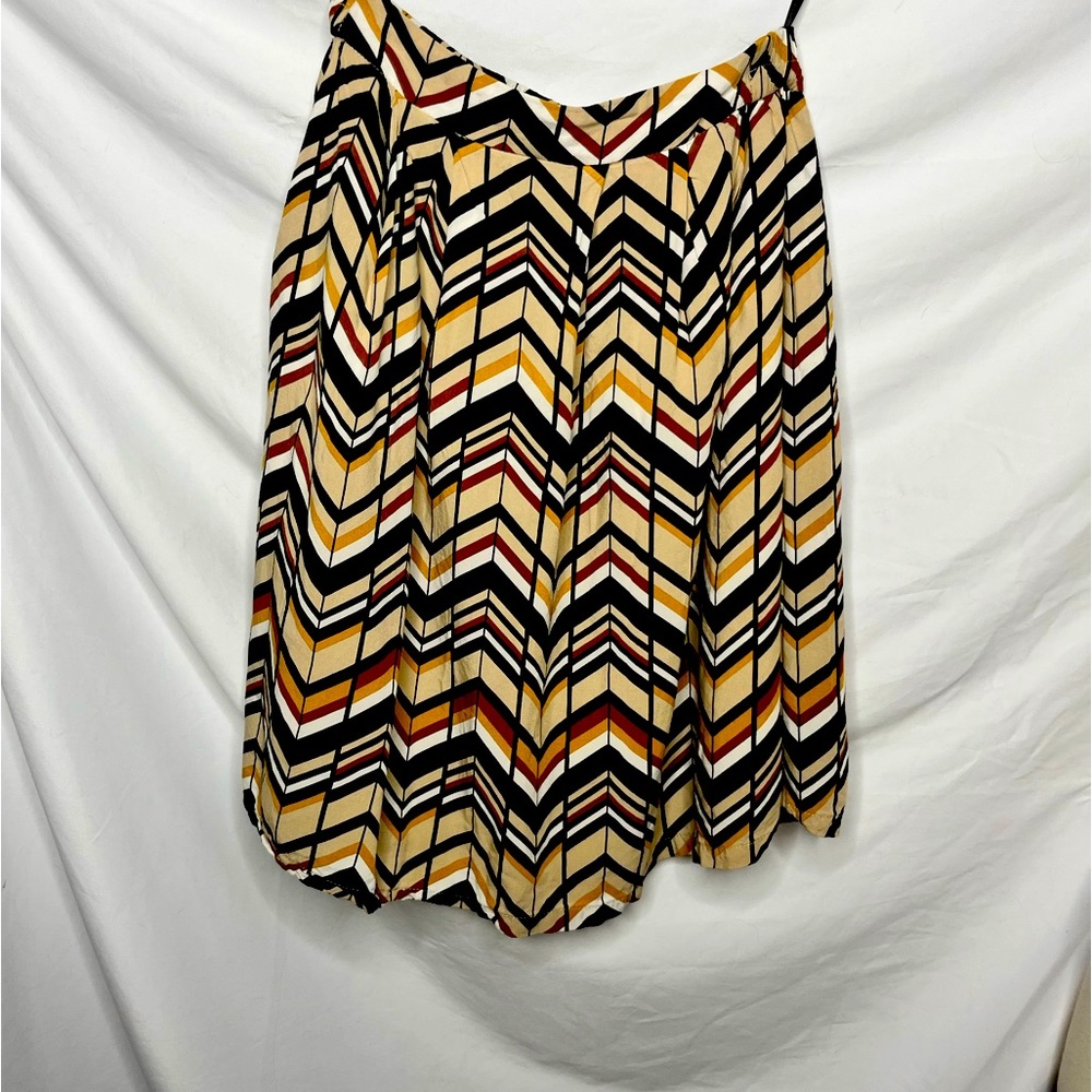 Iora aztec striped fall skirt elastic waste knee length